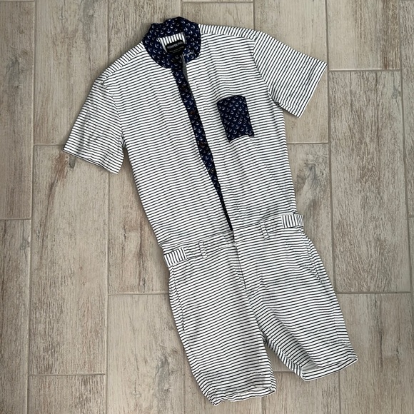 RomperJack Men’s Nautical Romper with Shorts - Picture 1 of 2